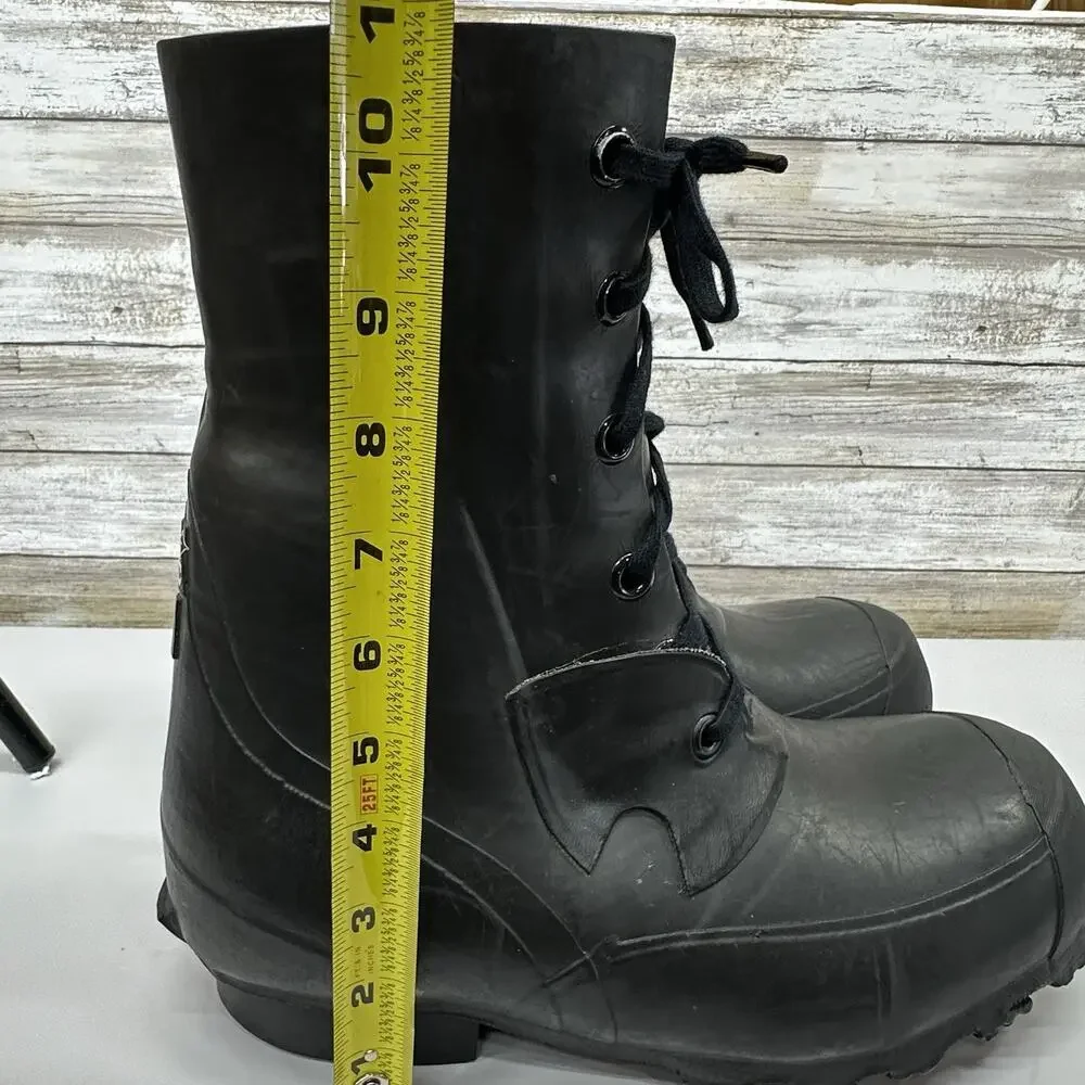 Vintage Hood QMC US Military Mickey Mouse Rubber Boots Black Lace Up Size 8R